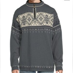 Dale of Norway Charcoal and Cream Zip Sweater